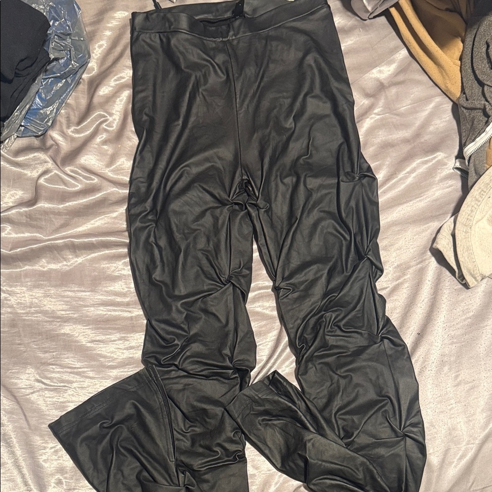 SHEIN Shiny Black Pants
